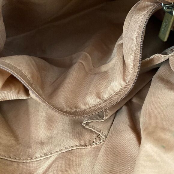 Fossil Amelia Hobo Linen /Faux Leather Shoulder Bag two different lengths straps - Picture 5 of 14